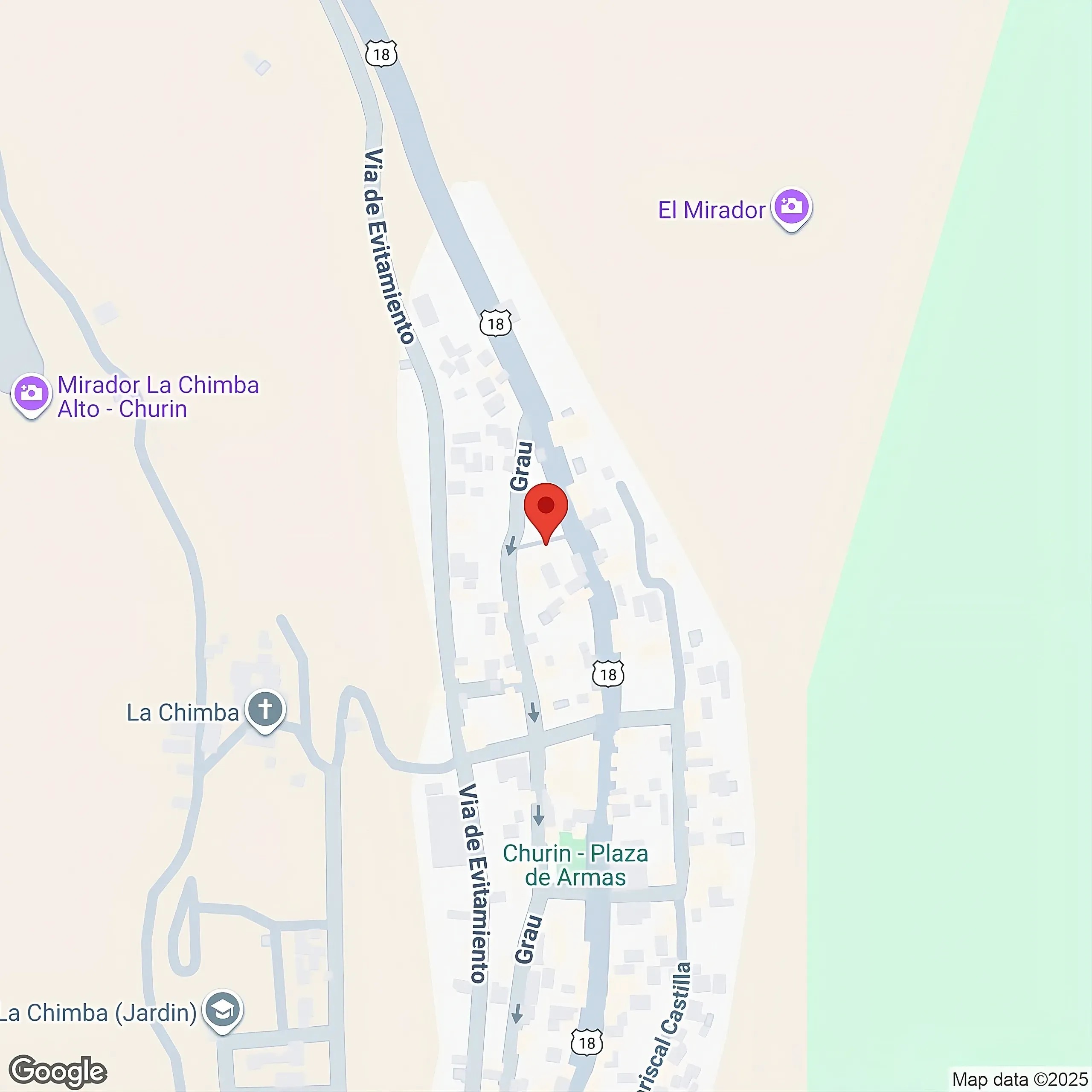 Mapa del Hotel Manantial en Churín
